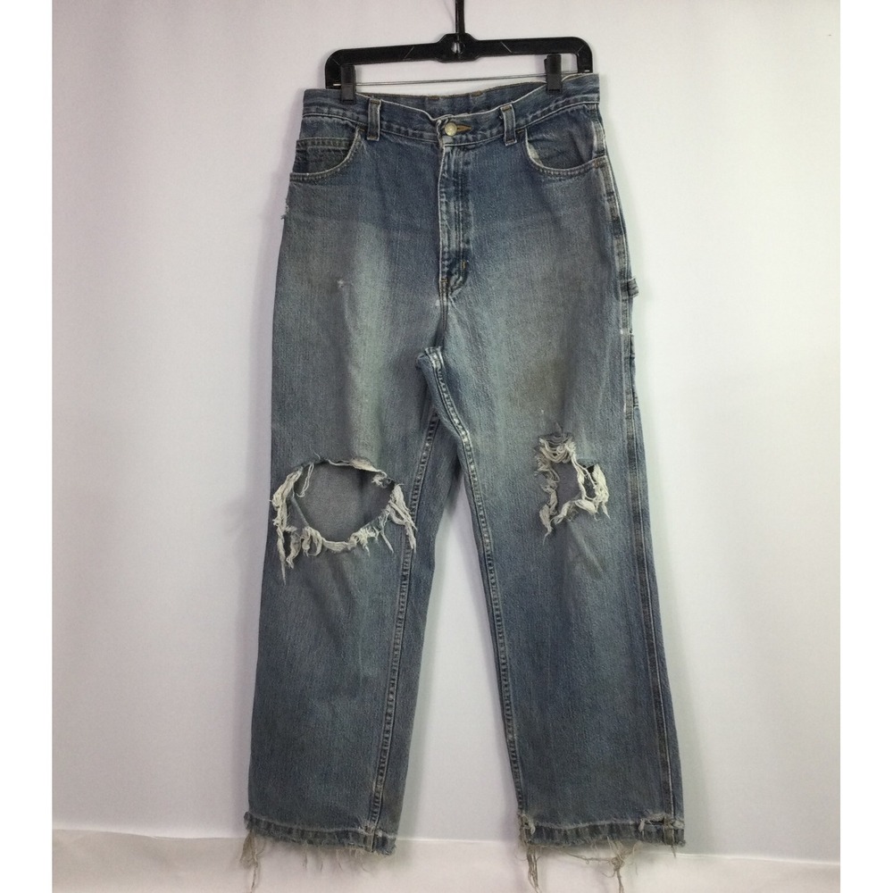 Faded Glory distressed Destroyed Carpenter Jeans grunge Womens size 16H 30x28